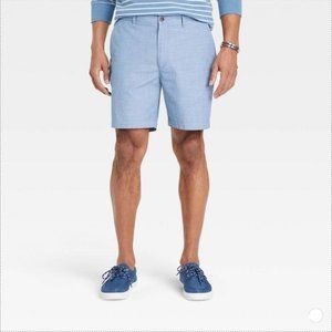 Goodfellow & Co Men's 7" Inseam Linden Flat Front Shorts - Blue - Size 28